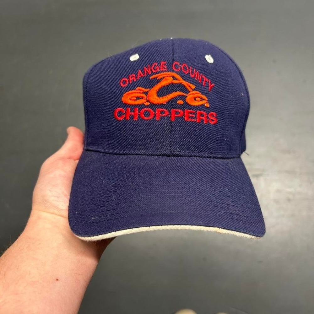 Vintage Y2K Orange County choppers essential navy blue embroidered wool Hat